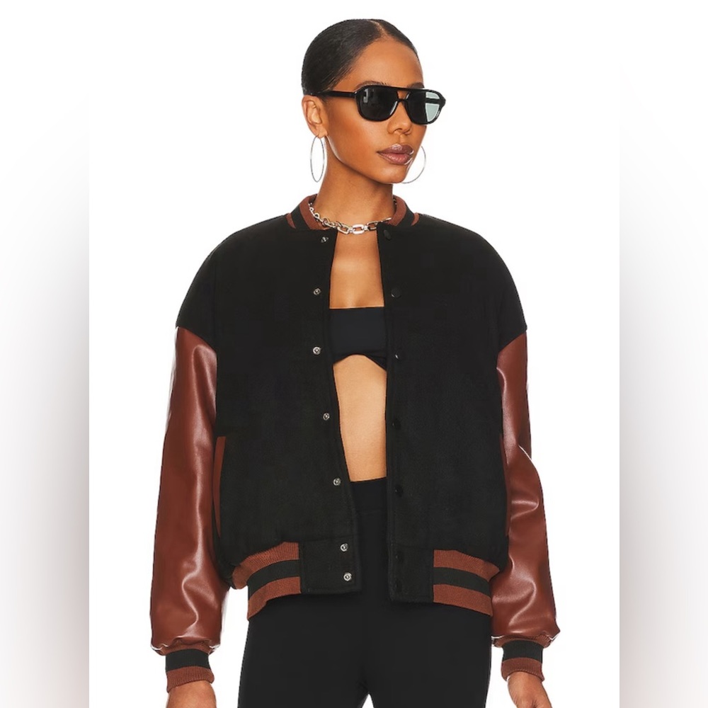 superdown Kai Varsity Jacket in Black in size small